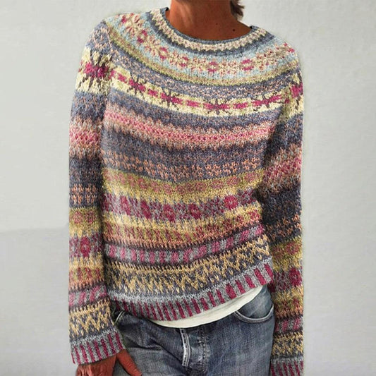 Brenda - Elegant Printed Multicolor Sweater