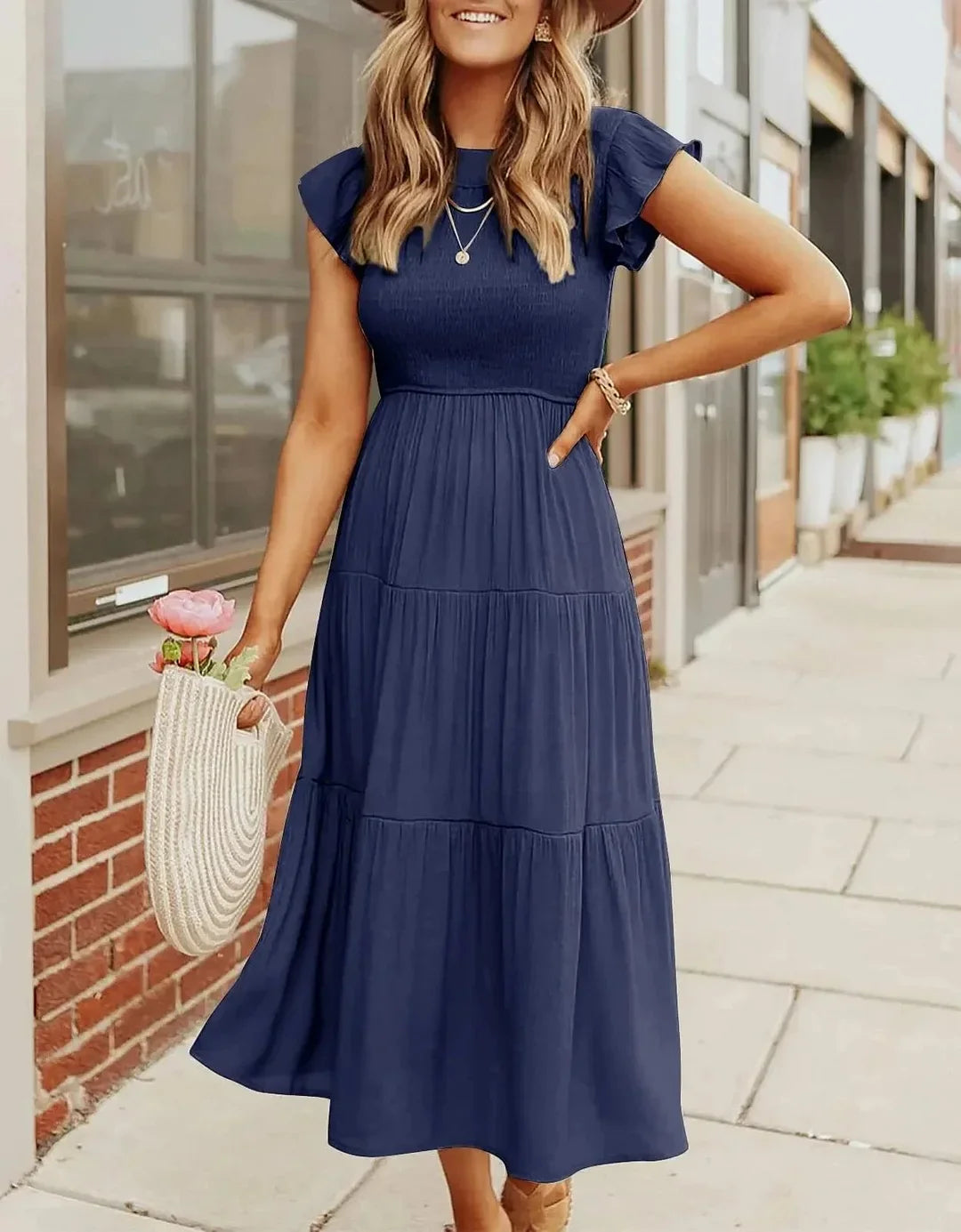 Desiree - Women's midi-length casual summer dress