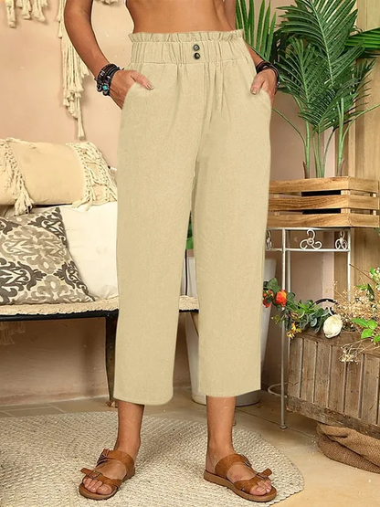 Mia - Women's Cotton Linen Comfort Straight Casual Pants