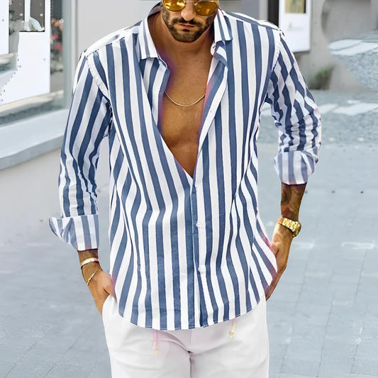 Valentino - Island Striped Casual Summer Shirt