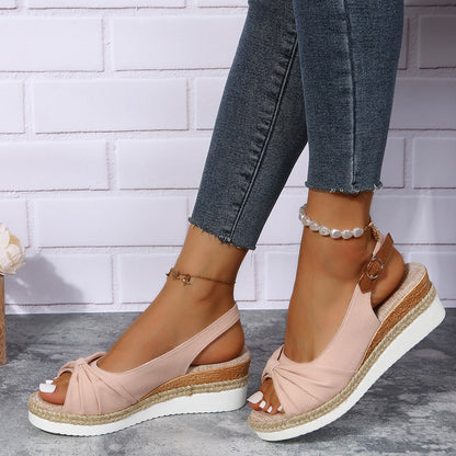 Alba - Sandals with wedge heel and buckle